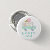 Retro Ice Cream Truck Verjaardagsfeestje Ronde Button 3,2 Cm (Voorkant /achterkant)
