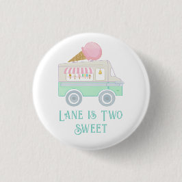 Retro Ice Cream Truck Verjaardagsfeestje Ronde Button 3,2 Cm