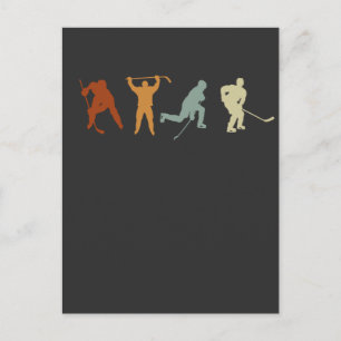 Retro Ice Hockey Player Center Defense Hockey Briefkaart