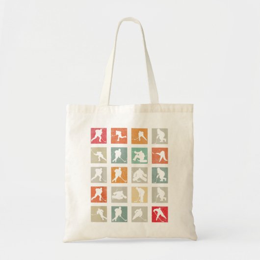 Retro Ice Hockey Player Hockey Lover Tote Bag (Voorkant)