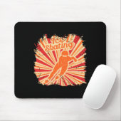 Retro Ice Schaatsen Wintersport Muismat (Met muis)