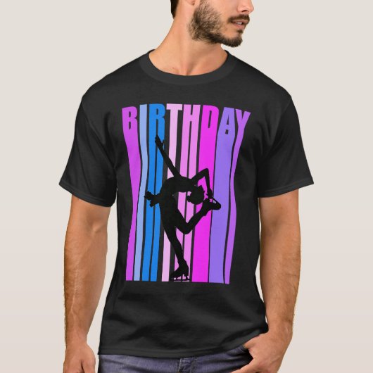 Retro Ice Skies vrouwen Birthday Ice Schaatsen Dan T-shirt (Voorkant)
