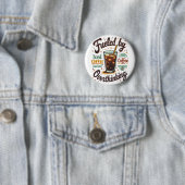 Retro Iced Coffee en Overdenken Funny Grafisch Ronde Button 5,7 Cm (In situ)