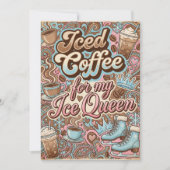 Retro Iced Coffee Ice Queen Cadeaukaarthouder Kaart (Voorkant)