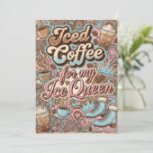 Retro Iced Coffee Ice Queen Cadeaukaarthouder Kaart (Staand voorkant)