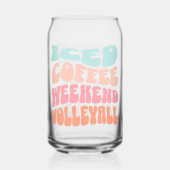 Retro Iced Coffee Weekend Volleybal Blikvorm Glas (Voorkant)