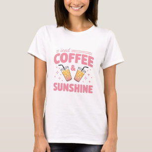 Retro Iced Coffee & Zonneschijn Grappige Zomer Ste T-shirt