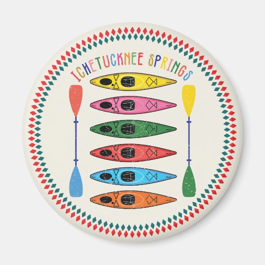 Retro Ichetucknee Springs kajakken Magneet (Voorkant)