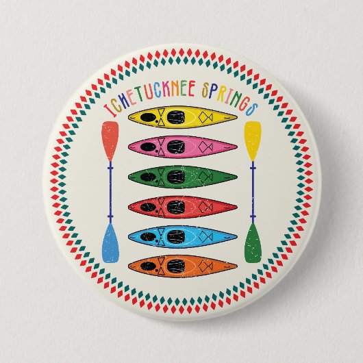 Retro Ichetucknee Springs kajakken Ronde Button 7,6 Cm (Voorkant)