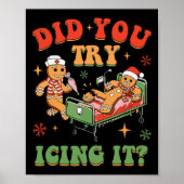 Retro ICU Verpleegster Kerstmis Gingerbread Heb je Poster (Voorkant)