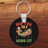 Retro ICU Verpleegster Kerstmis Gingerbread Heb je Sleutelhanger (Voorkant)