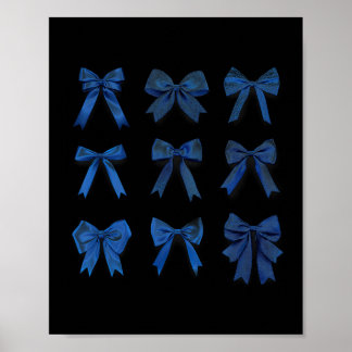 Retro Icy Blue Vrouwen Coquette Bow Ribbon Schatti Poster