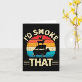 Retro I'd Smoke That Funny Byrbecue Smoker Bbq And Kaart (Gele Bloem)