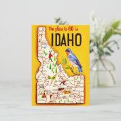 Retro Idaho Kaart Verhuisaankondiging (Staand voorkant)