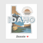 Retro Idaho State Car Sticker (Vel)