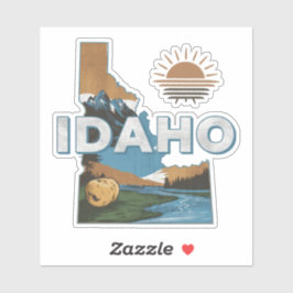 Retro Idaho State Car Sticker