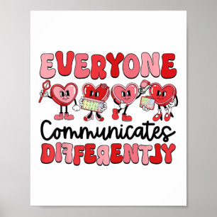 Retro Iedereen communiceert anders Autisme Val Poster