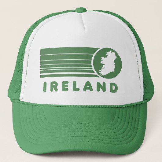 Retro Ierland Groene Trucker Hoed Pet (Voorkant)