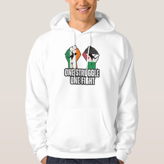 Retro Ierland Palestina Solidariteit Vuist revolut Hoodie (Voorkant)