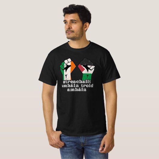 Retro Ierland Palestine Solidariteit Eerste Revolu T-shirt (Voorkant volledig)