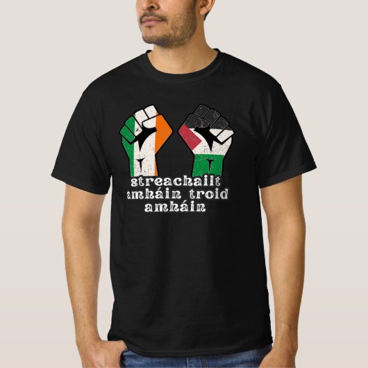 Retro Ierland Palestine Solidariteit Eerste Revolu T-shirt (Voorkant)