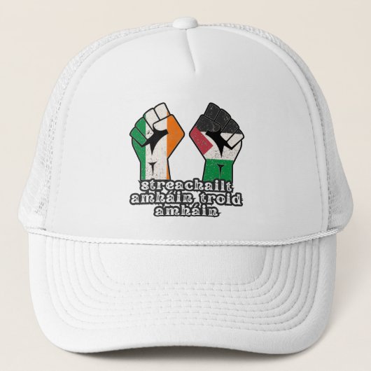 Retro Ierland Palestine Solidariteit Eerste Revolu Trucker Pet (Voorkant)