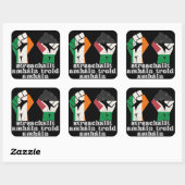 Retro Ierland Palestine Solidariteit Eerste Revolu Vierkante Sticker (Vel)