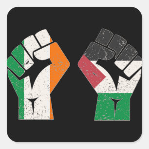 Retro Ierland Palestine Solidariteit Eerste Revolu Vierkante Sticker