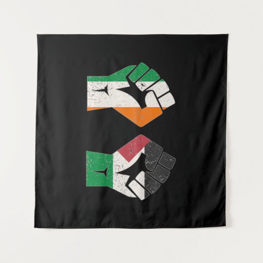 Retro Ierland Palestine Solidariteit Eerste Revolu Wandkleed (Voorkant (horizontaal))
