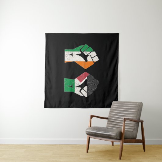 Retro Ierland Palestine Solidariteit Eerste Revolu Wandkleed (In Situ (horizontaal))