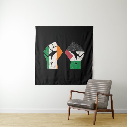 Retro Ierland Palestine Solidariteit Eerste Revolu Wandkleed (In situ)