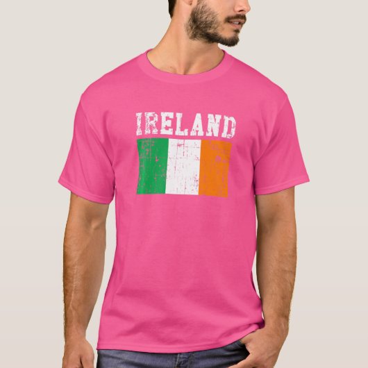 Retro  Ierland - vlag Ierse rots T-shirt (Voorkant)