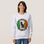 Retro Ierland Vlag Kat Sweatshirt - Vintage Cirkel (Voorkant volledig)
