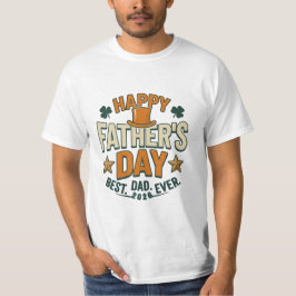 Retro Iers St. Patrick's-thema Fijne Vaderdag T-shirt