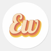 Retro Ieuw Ronde Sticker (Voorkant)