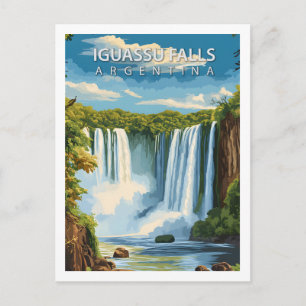 Retro Iguassu Watervallen Argentinië Zuid-Amerikaa Briefkaart