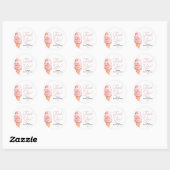 Retro Ijs Blush Bruiloft Favor Ronde Sticker (Vel)