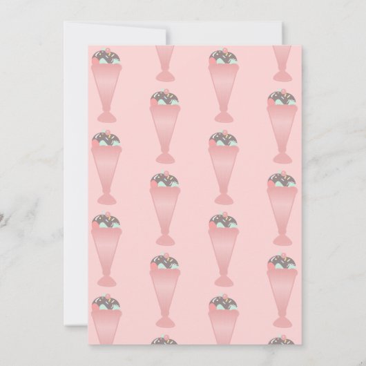 Retro ijs confetti sundae bol    kaart (Achterkant)