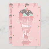 Retro ijs confetti sundae bol    kaart (Voorkant / Achterkant)