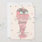 Retro ijs confetti sundae schep  kaart (Voorkant)