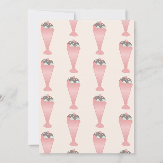 Retro ijs confetti sundae schep  kaart (Achterkant)