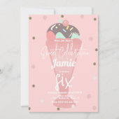 Retro ijs confetti sundae schep kaart (Voorkant)