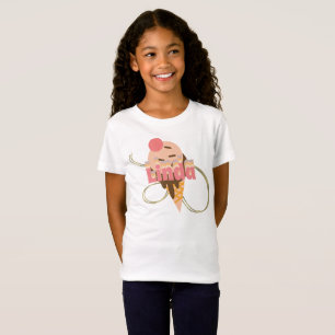 Retro Ijs-Goud Swirl Naam   T-shirt