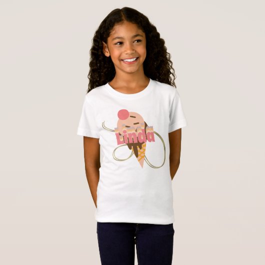 Retro Ijs-Goud Swirl Naam T-shirt (Voorkant volledig)