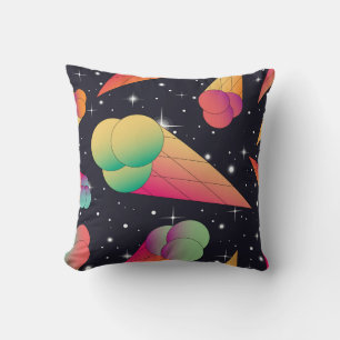 Retro-ijs, kosmisch neon. kussen