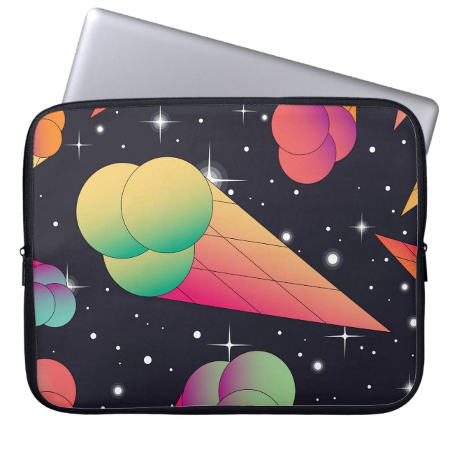 Retro-ijs, kosmisch neon. laptop sleeve (Voorkant)