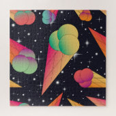 Retro-ijs, kosmisch neon. legpuzzel (Horizontaal)