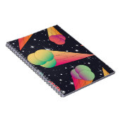 Retro-ijs, kosmisch neon. notitieboek (Rechterzijde)