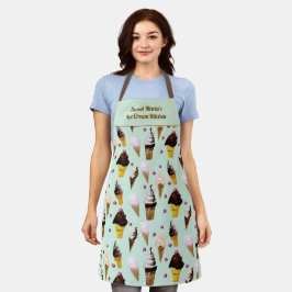 Retro Ijs Pastel Groen Persoonlijk Schort