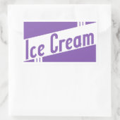 retro-ijs rechthoekige sticker (Tas)